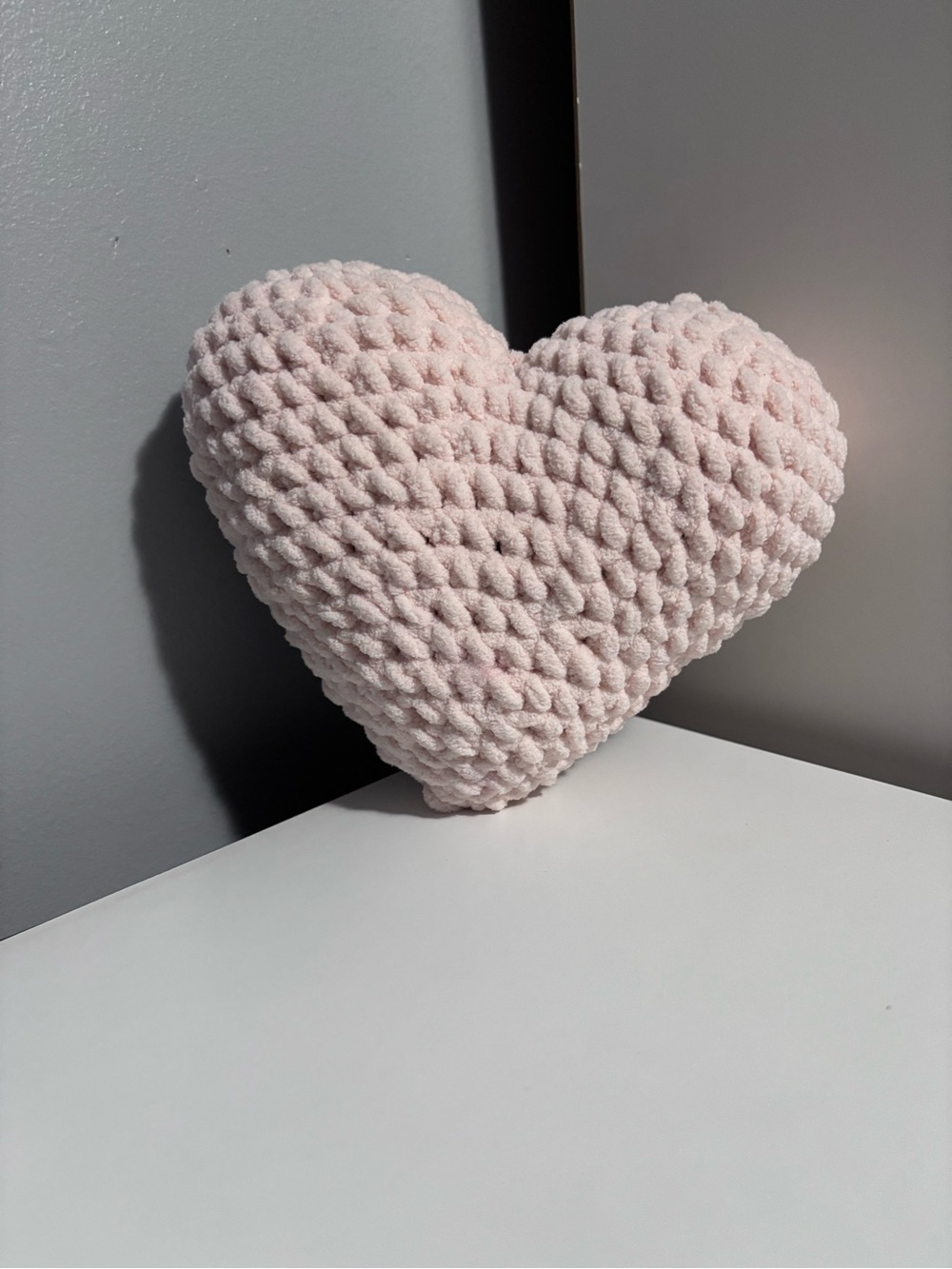 Chunky Crocheted Heart Pillow
